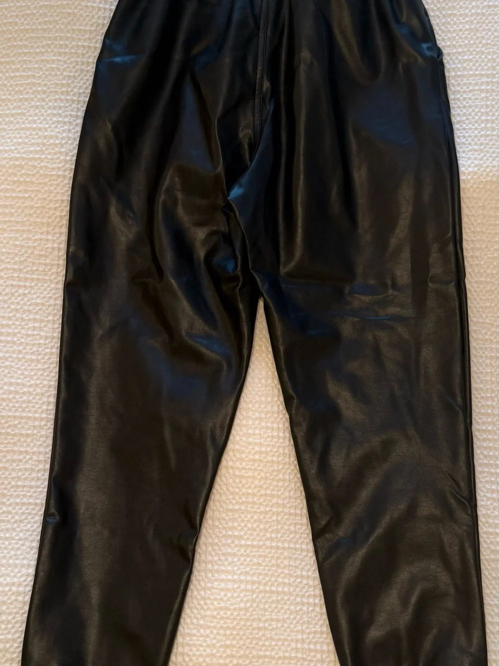 Abercrombie Black Faux Leather Joggers | Size = S